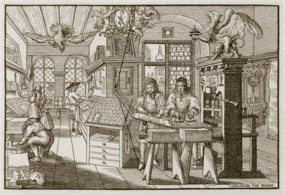 Medieval German Printing Press by Abraham van Werdt